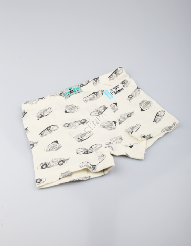 Biyokids Çocuk Erkek 6-7 Yaş Baskılı Renkli Boxer Açık Krem
