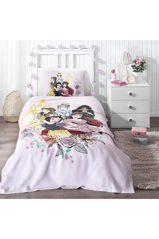 Özdilek Princess Rose Tek Kişilik Disney Lisanslı Lastikli Fitted Çarşaf Çocuk Pike Takımı