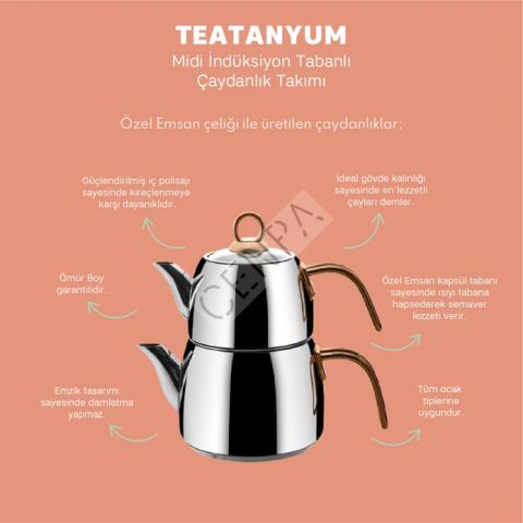 Emsan Teatanyum Midi İndüksiyon Tabanlı Çaydanlık Takımı-0045
