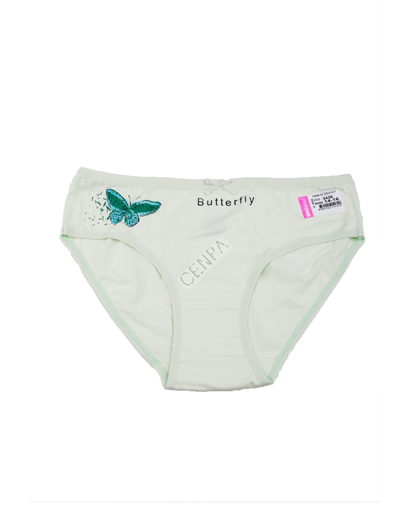 Biyokids Kız Çocuk 14-16 yaş Su Yeşili Baskılı Renkli Slip