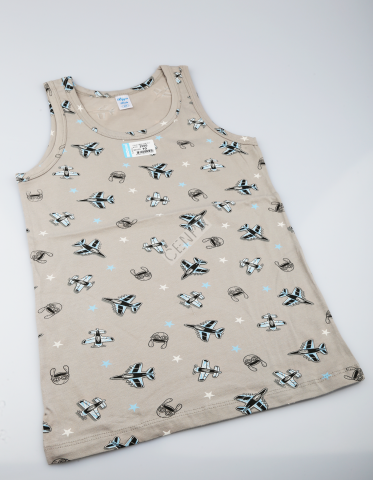 Biyokids Çocuk Erkek 10-11 Yaş Baskılı Renkli Atlet Krem